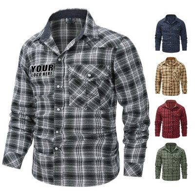 Men's Plaid Flannel Long Sleeve Shirt